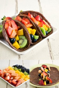 Tacos de chocolat aux fruits